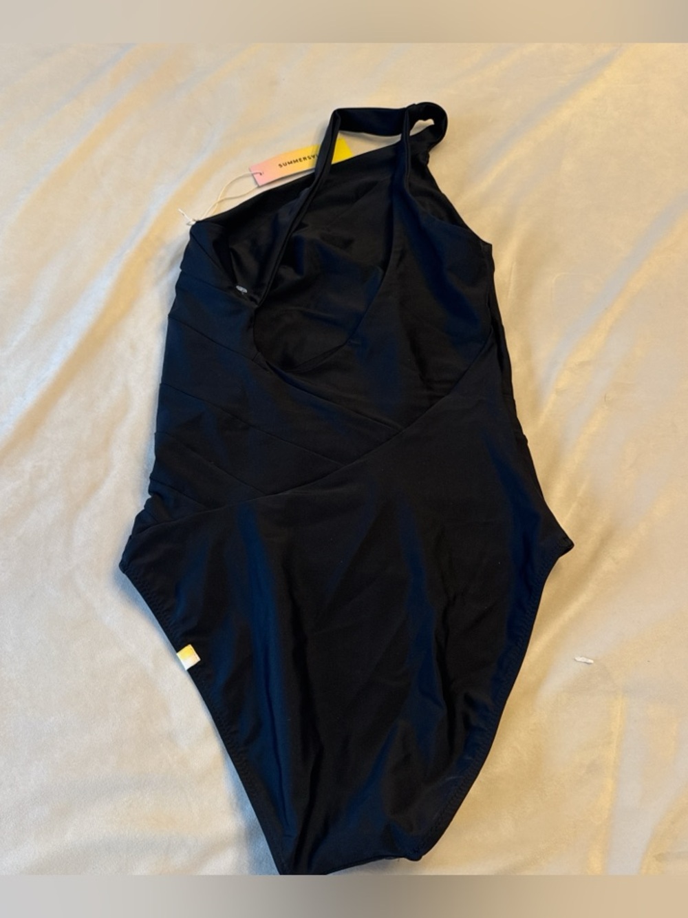 NWT! Summersalt Sidestroke One-Shoulder Black Swimsuit, sz 4 - Picture 5 of 7